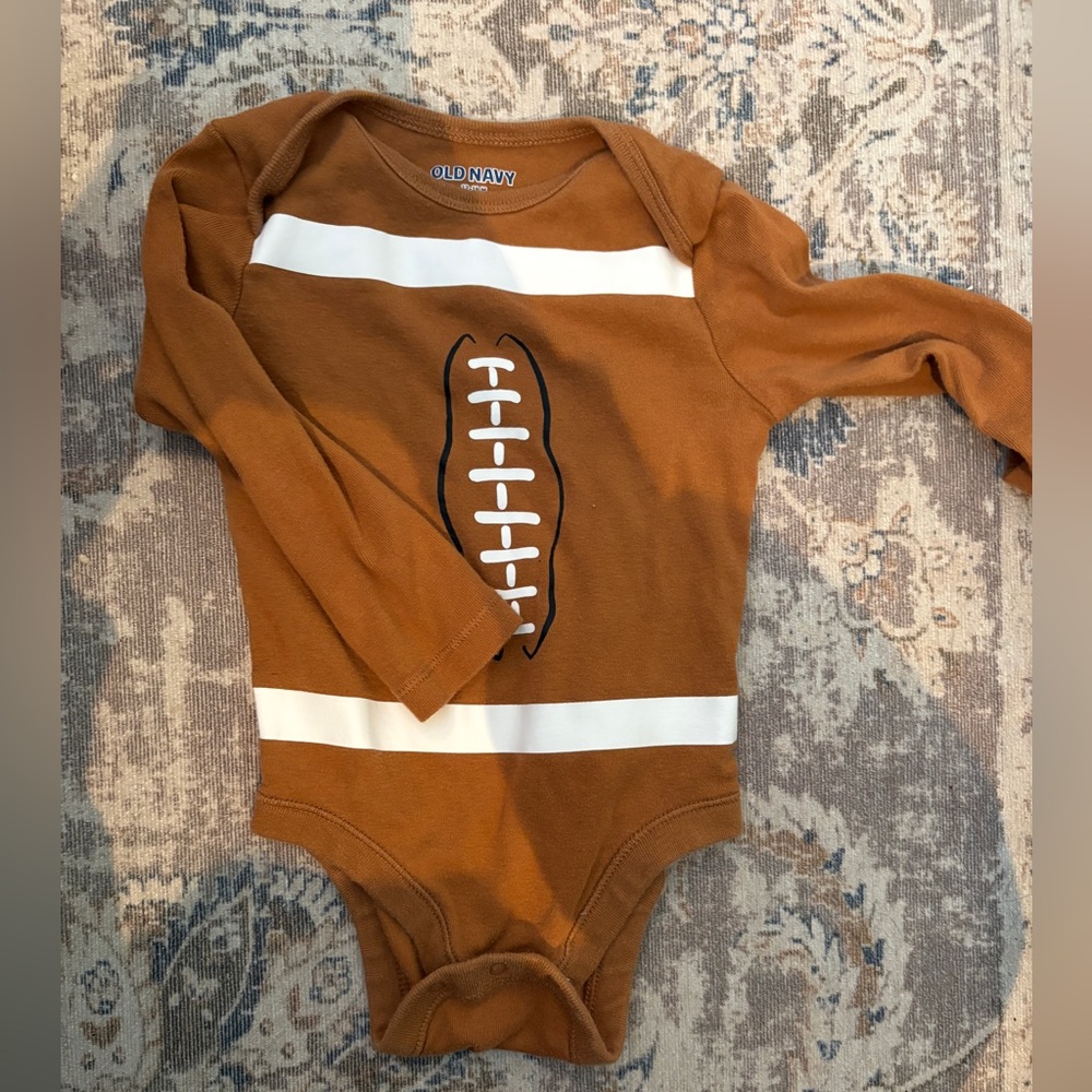 Old Navy Tan Football Graphic Kids Bodysuit